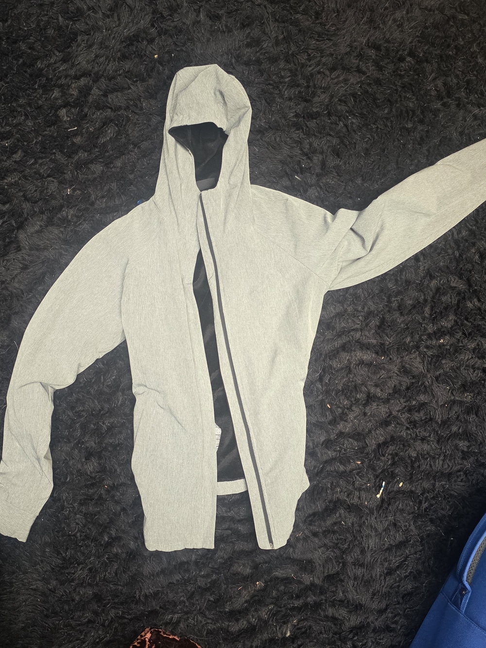 Kirkland Signature Light Gray Hooded Zip-Up Sweater